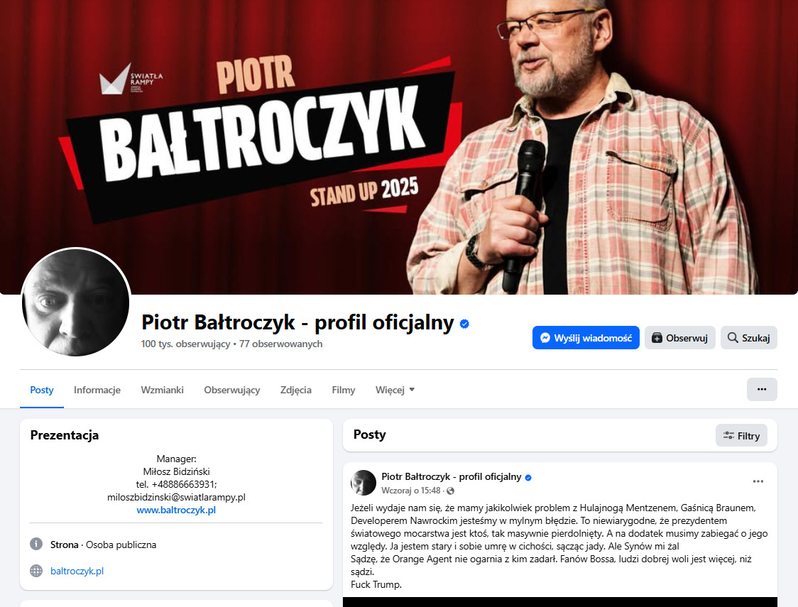 Piotr Bałtroczyk: - Fanów Bossa, ludzi dobrej woli jest więcej...
